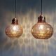 Smoked glass honeycomb pendant, Glasshütte Limburg, 1970 (2 available)