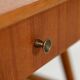 Scandinavian vintage bedside table in teak with Vienna cane