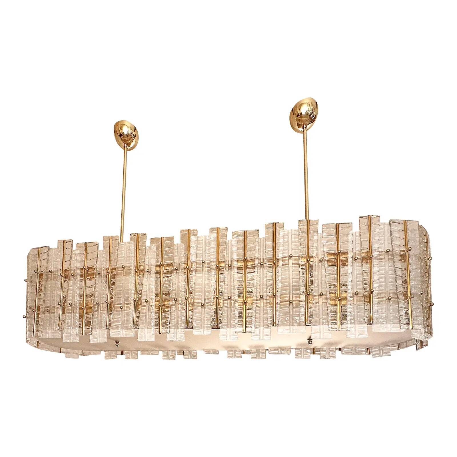 Chandelier en verre de Murano doré tropical moderne italien de luxe par Simoeng