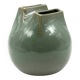 Mid-century Modern green spherical gres vase, Franco Bucci Italy ca. 1970