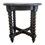 Antique side table with turned legs in solid wood, Louis XIII style