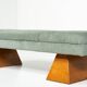 Contemporary Bench, Wood and Fabric, Italy