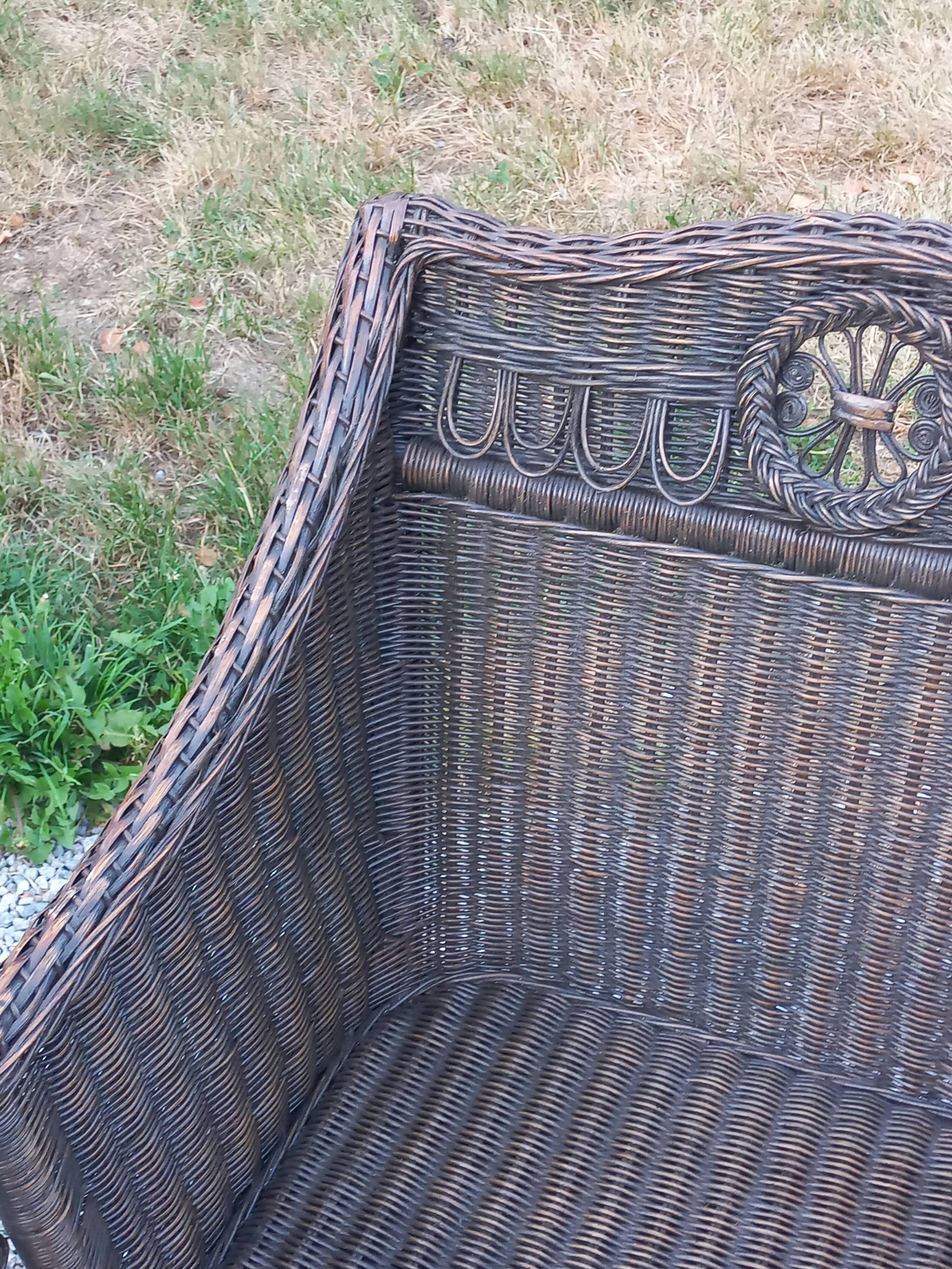Set de 3 fauteuils en rotin des années 70