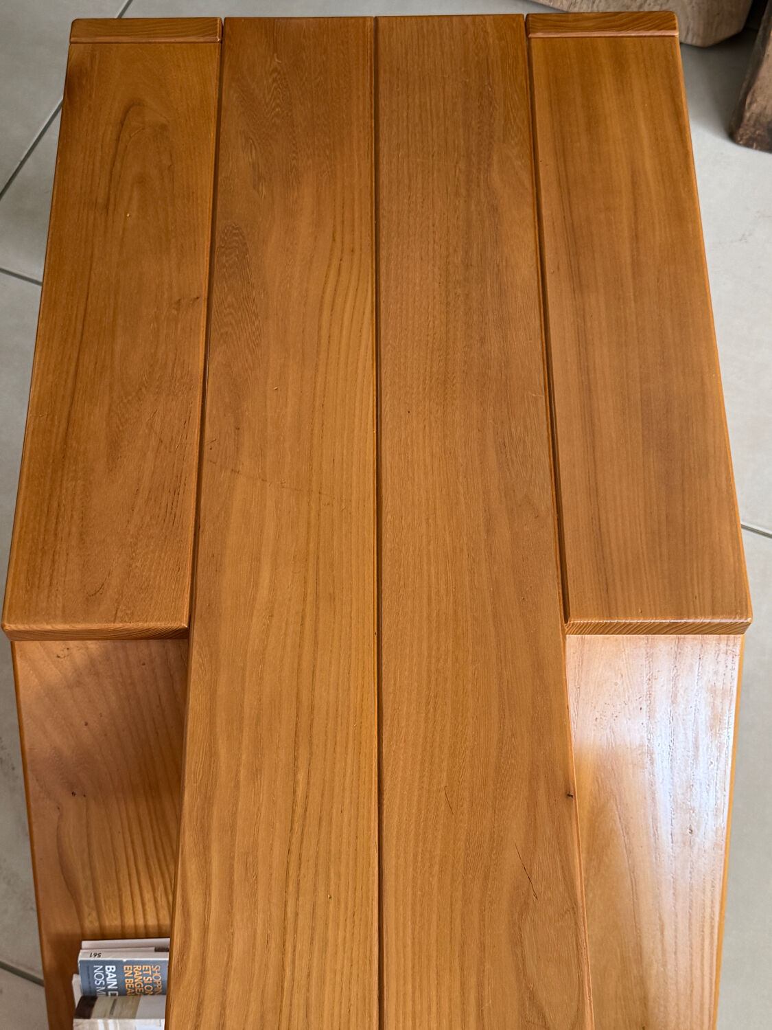 Table Basse Architecturale en Orme Massif vintage – Maison Regain