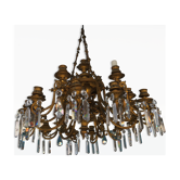 Bronze and crystal chandelier