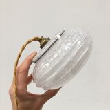 Pair of white clichy glass pendant lamps