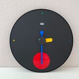 Rexite wall clock Contrattempo, postmodern, Memphis style, made in Italy.