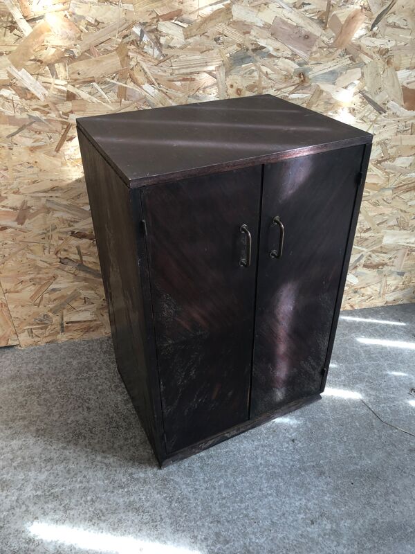 Ancien Meuble Hifi Vinyle Placage Bois + Tiroirs Intérieurs Audio Vintage