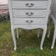 Pair of Louis XV style bedside tables with 3 drawers, Luxembourg green