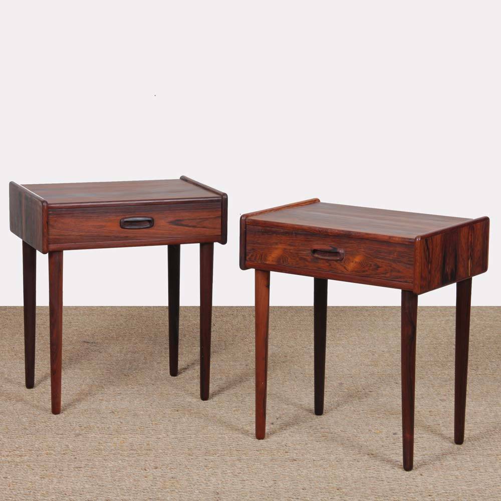 Paire de chevets scandinaves en palissandre de Rio, 1960