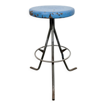 Grey Industrial Workshop Stool, 1960s