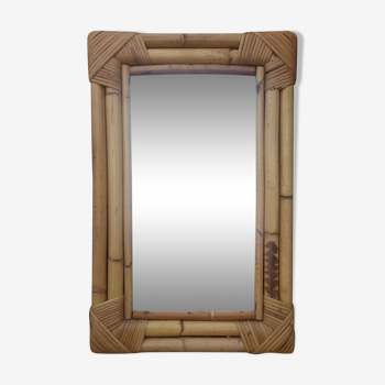 Bamboo and rattan mirror  56 × 36 cm