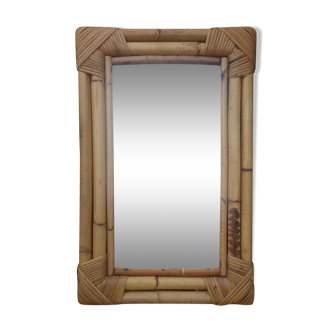 Miroir bambou et rotin 56×36 cm