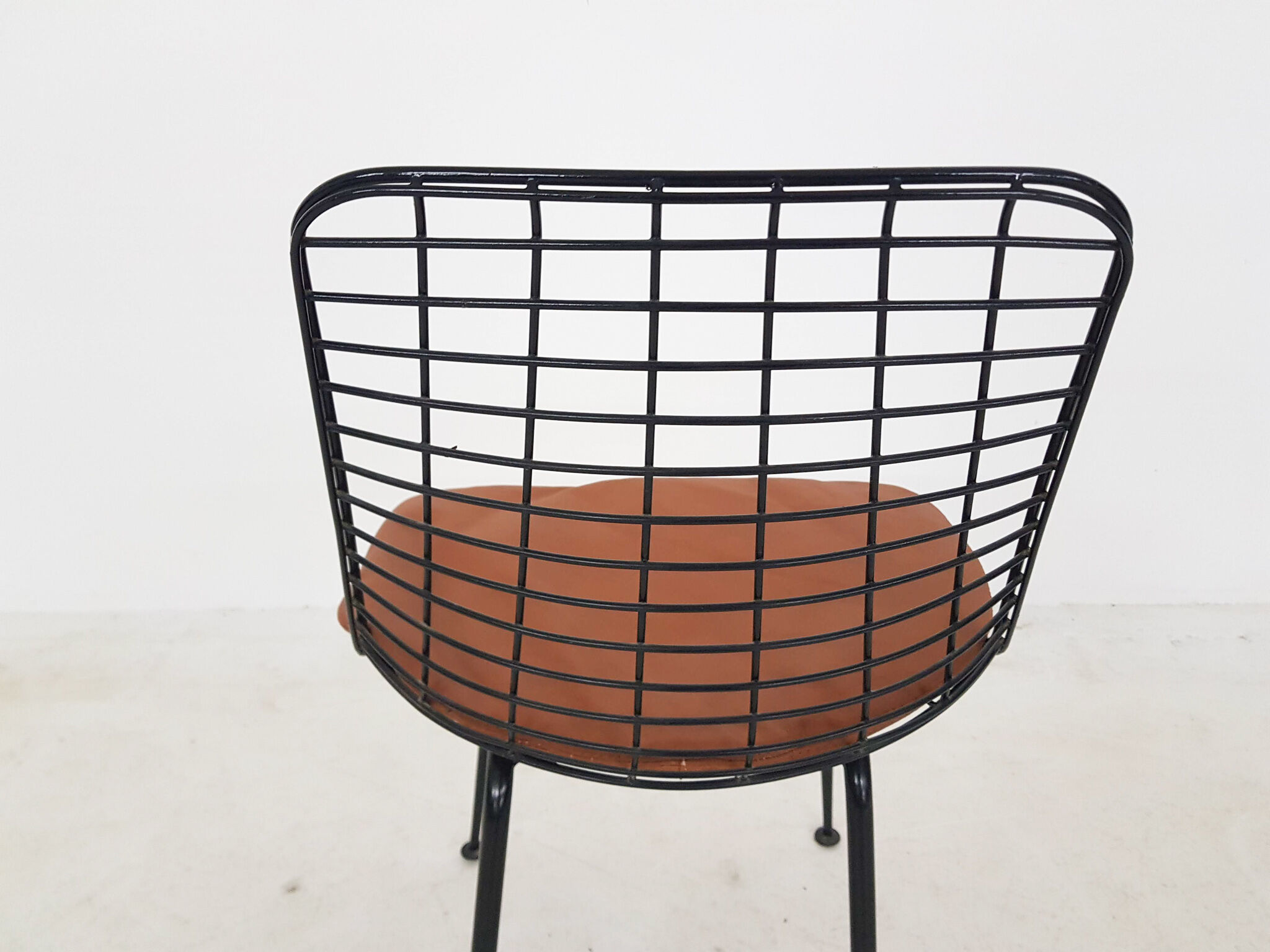 Black metal wire chair, The Netherlands 1950's