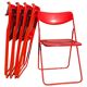 Set 5 vintage TED folding chairs IKEA red 1980s Nield Gammelgaard