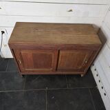 Antique oak sideboard with sliding doors