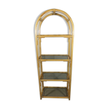 Rattan & smoked glass display rack 1970’s