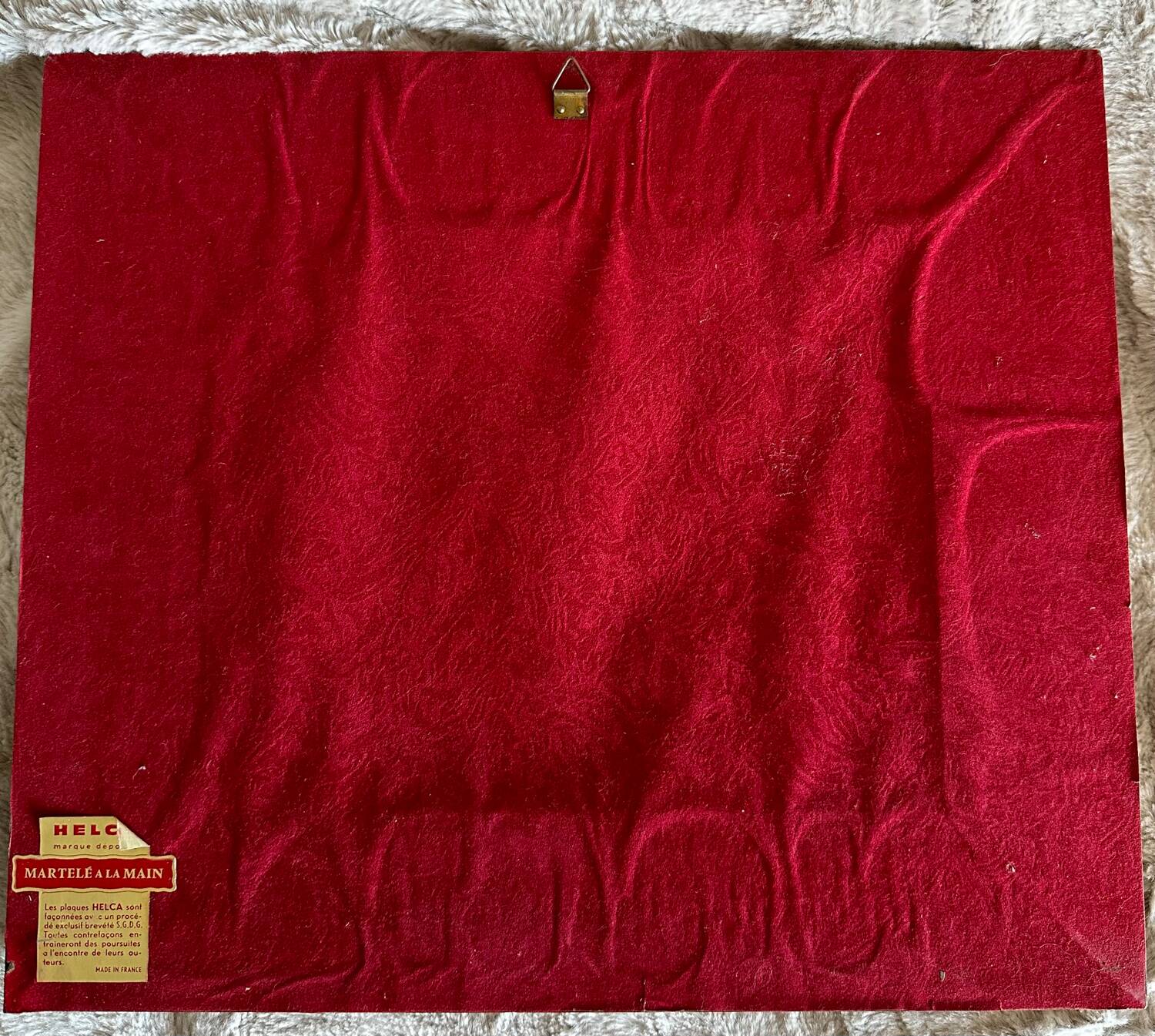 Enamel board, hand hammered, Helca process