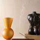 Vintage orange glass paste vase