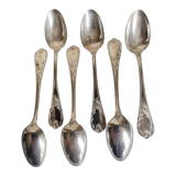 Six small Christofle model Marly spoons in silver metal
