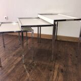 Wood and metal nesting tables 1970