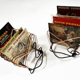 Vintage Vinyl Storage • 45 RPM Holder • Lacquered Metal • Scoubidou • 1950