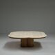 Travertine clover coffee table, 1970s Italy.