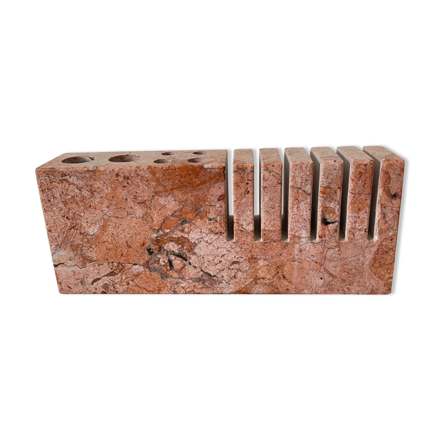Pencil holder letter press paper design marble 1960 70 1970 sculpture