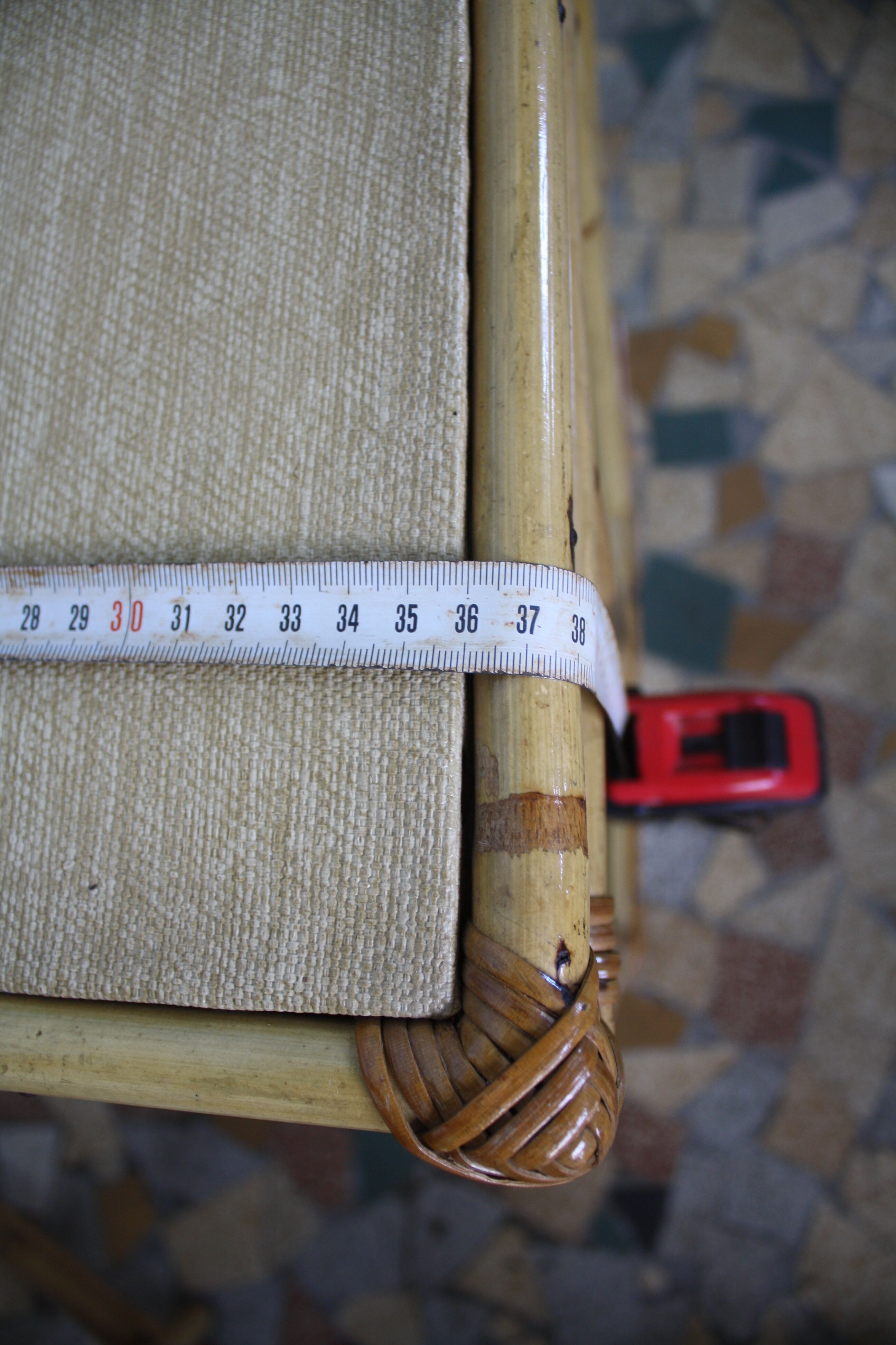 Pair of vintage rattan bedside tables