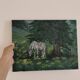 Painting of a horse on vintage old canvas