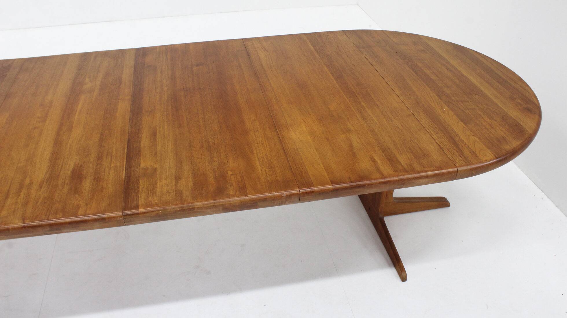 Vintage Danish large round extendable dining table 1960s XL