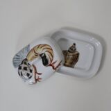 Small hand-painted porcelain butter dish, circa 1980