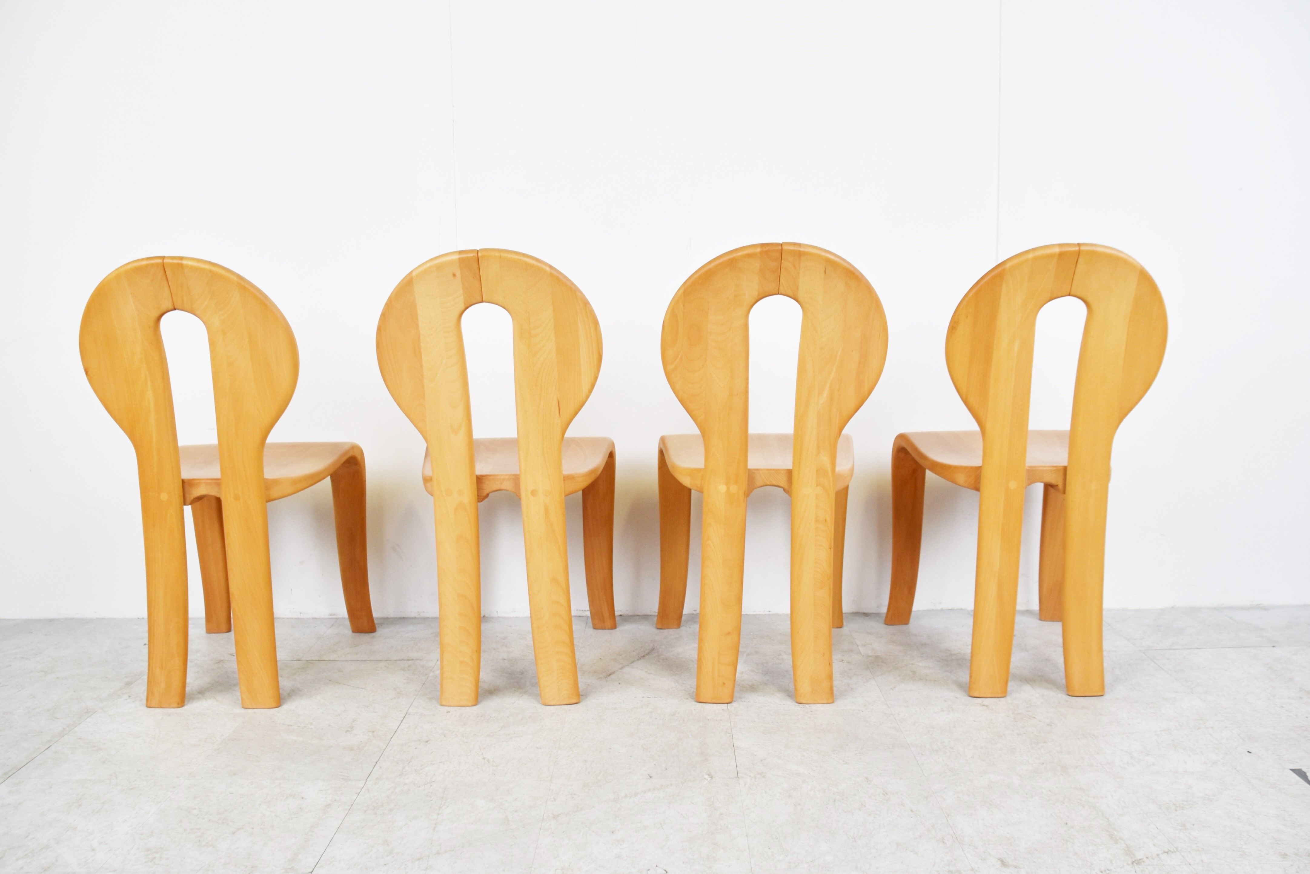 Rainer Daumiller pine wood dining chairs for Hirtshals Savvaerk - set of 4 - 1970s
