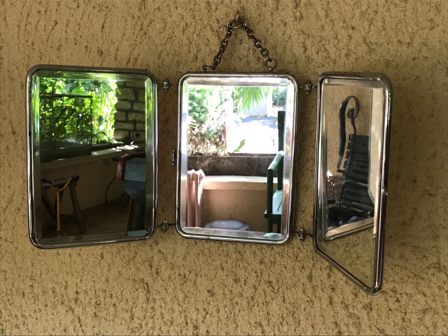 Miroir barbier tryptique