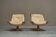 Pair of Sigurd Ressell Falcon Lounge Chairs leather, canvas, birch, 1970s