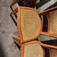 Six chaises Art Déco , années 60 hêtre et cannage