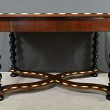 Desk table in precious wood marquetry, Napoleon III period – mid-19th century