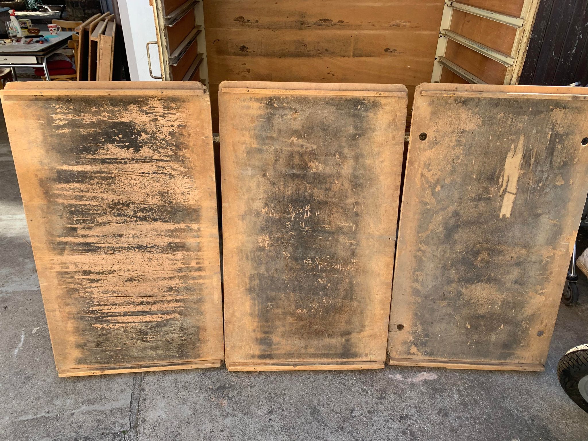Old furniture by trade bakery bread trolley cabinet iron and wood