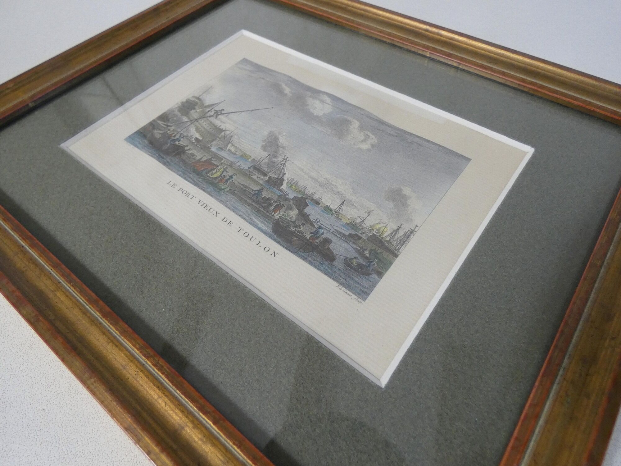 Old engraving of Toulon under glass and Marie Louise