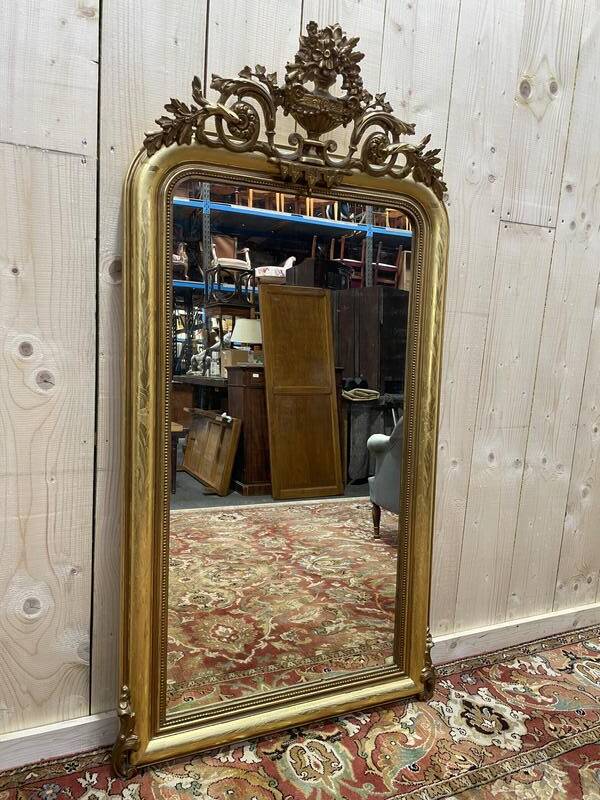 Miroir époque Louis Philippe à fronton OR