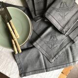 Antique napkins in pure linen tinted in mouse gray