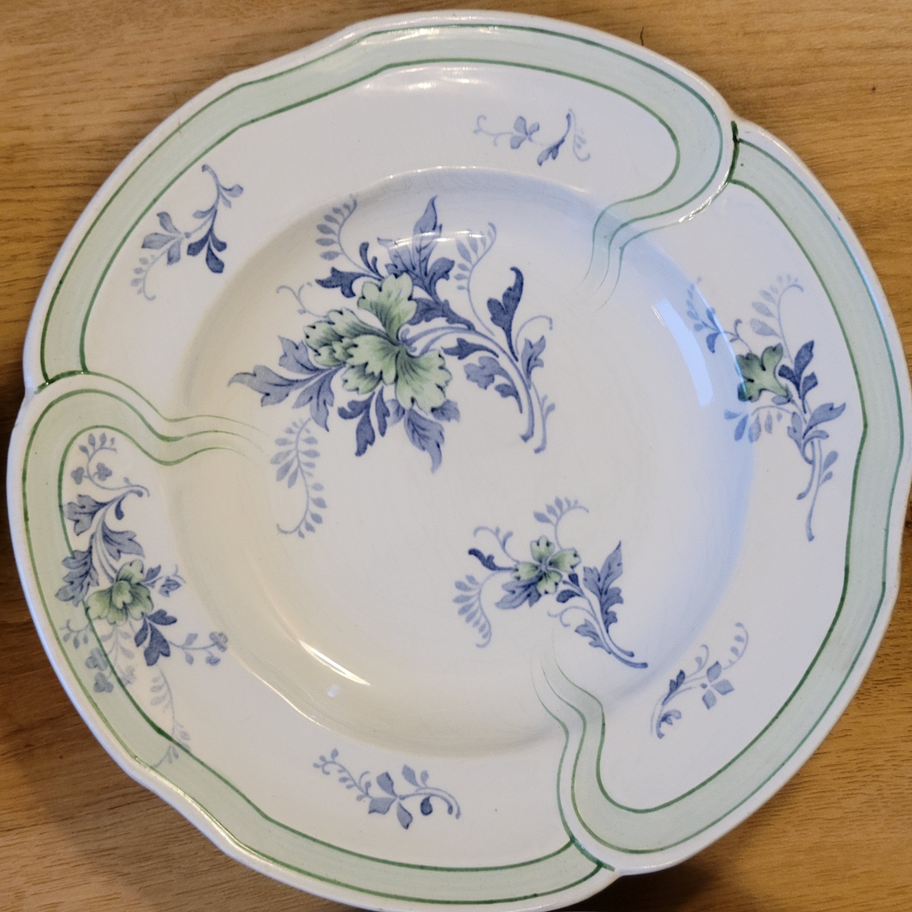 9 old K&G Lunéville hollow plates Regency model