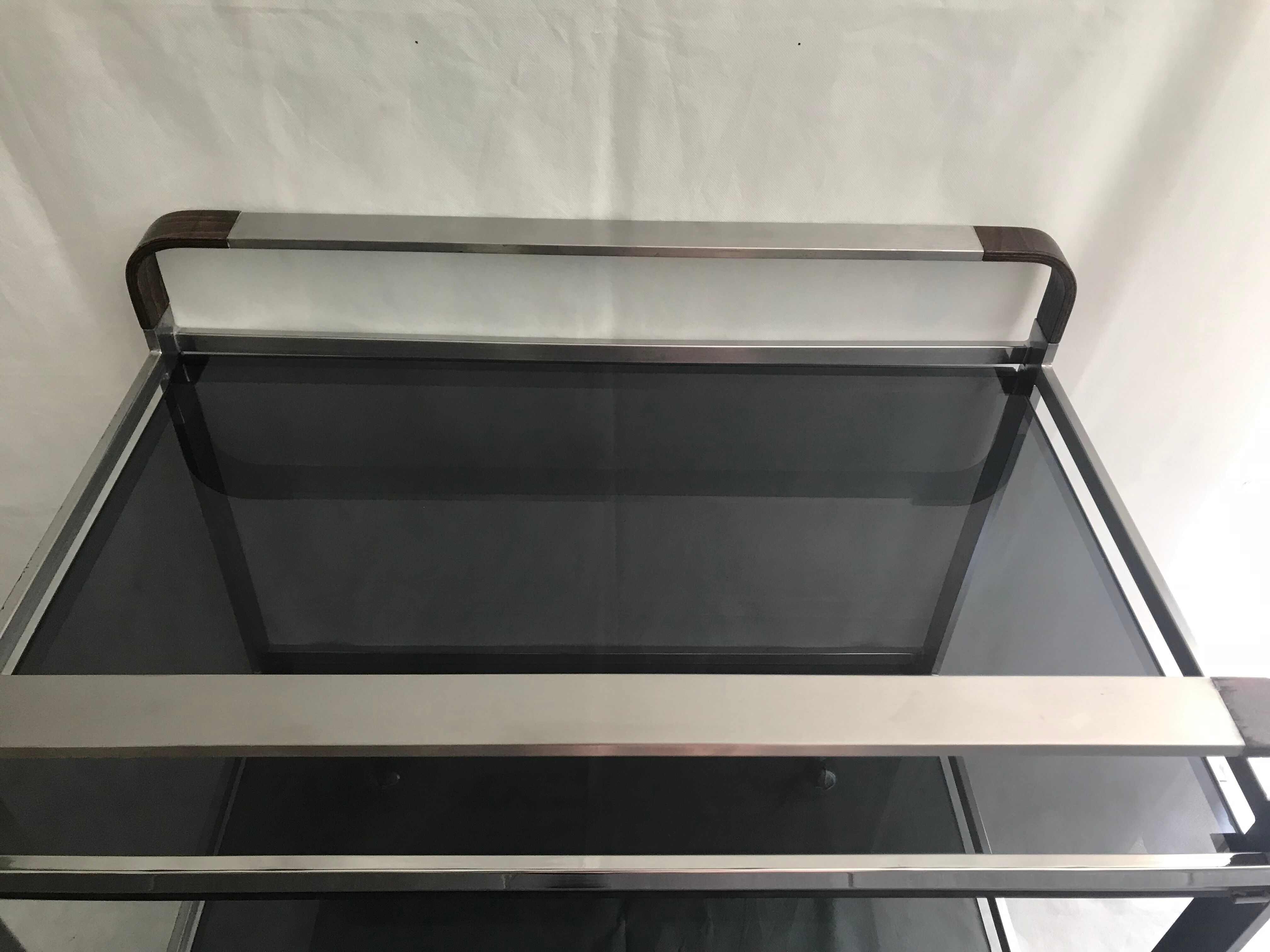 Dessert or metal and wood rolling bar 1970