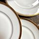 6 flat plates in white and gold Limoges porcelain