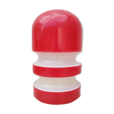 Opaline bedside lamp red and white 60's