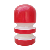 Opaline bedside lamp red and white 60's