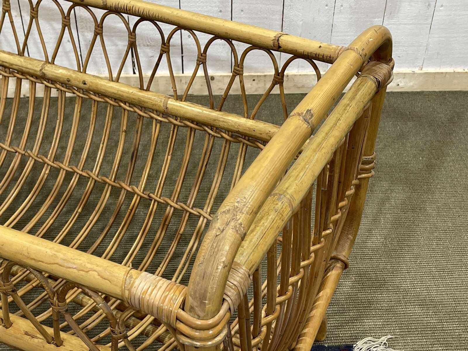 1960s rattan baby bed
