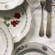 Lot of 6 old mismatched flat plates manufactured by Digoin, Sarreguemines, Villeroy Boch