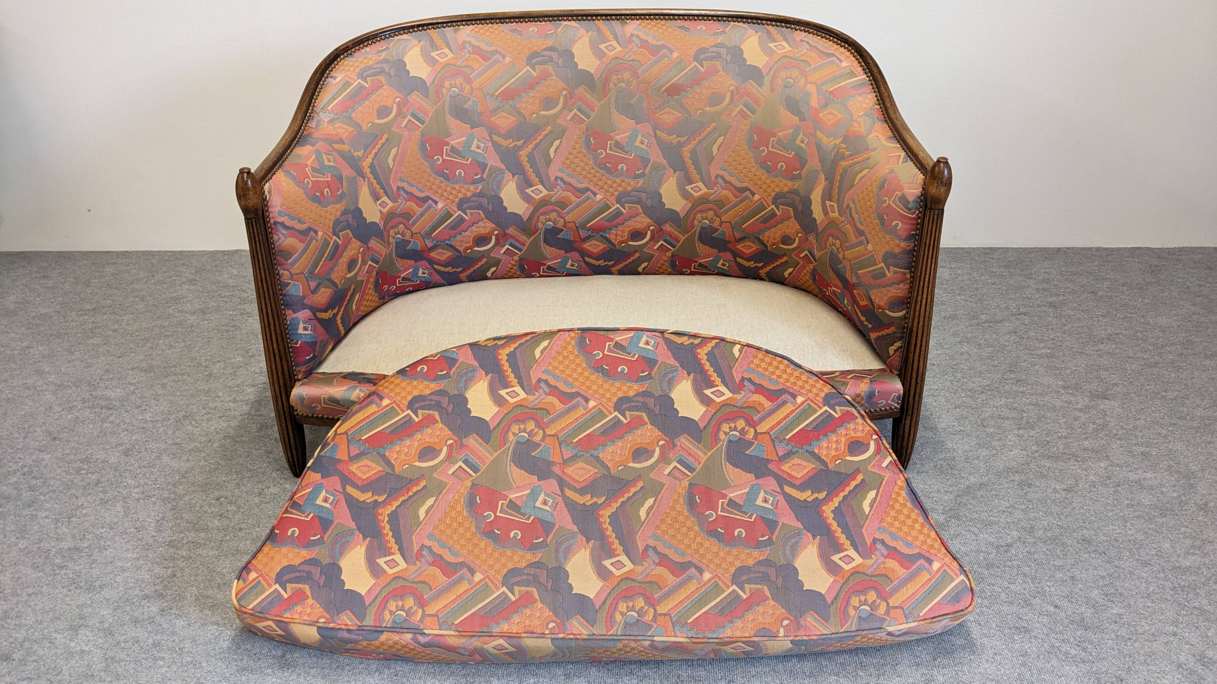 Art Deco gondola sofa, France circa 1920