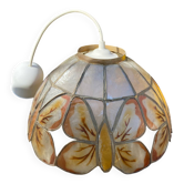 Mother-of-pearl and brass butterfly suspension